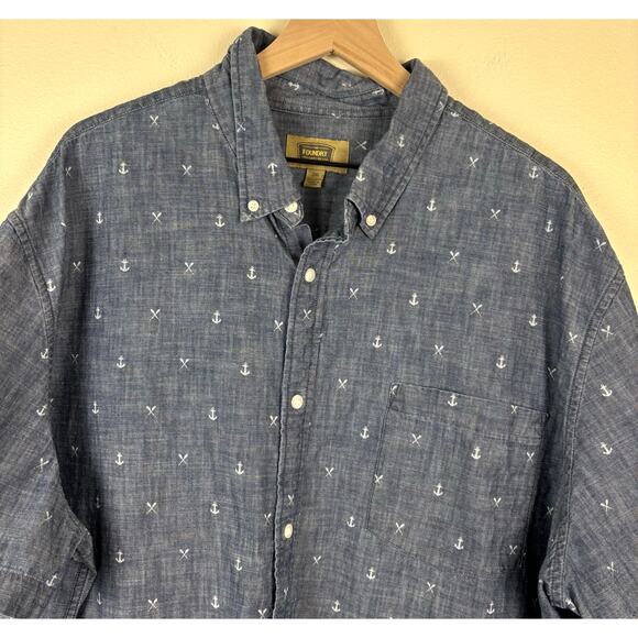 The Foundry Men's Short Sleeve Button Up Shirt Size 3XL - Picture 2 of 4